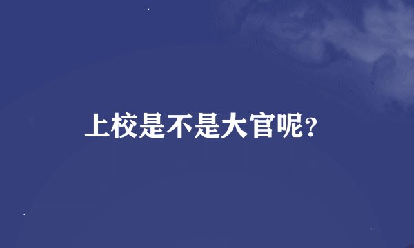 上校是不是大官呢？