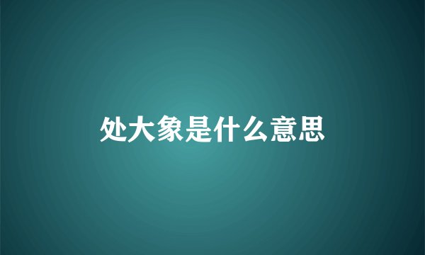 处大象是什么意思