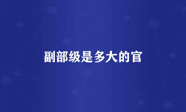 副部级是多大的官