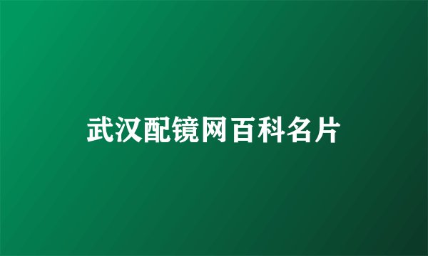 武汉配镜网百科名片
