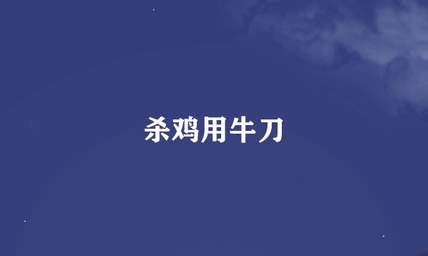 杀鸡用牛刀