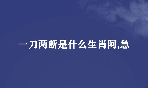 一刀两断是什么生肖阿,急