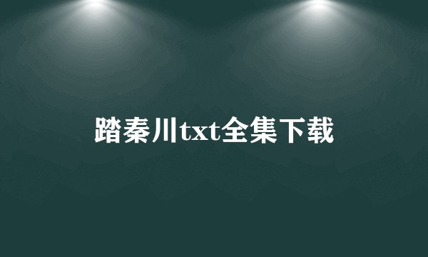 踏秦川txt全集下载