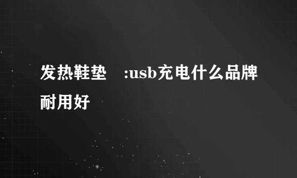 发热鞋垫:usb充电什么品牌耐用好