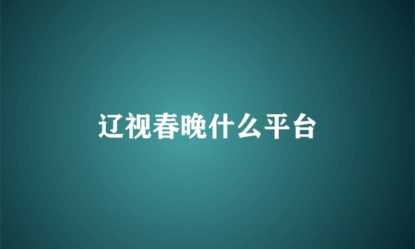 辽视春晚什么平台