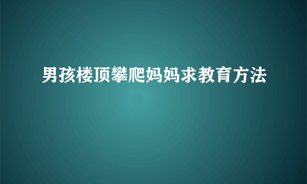 男孩楼顶攀爬妈妈求教育方法