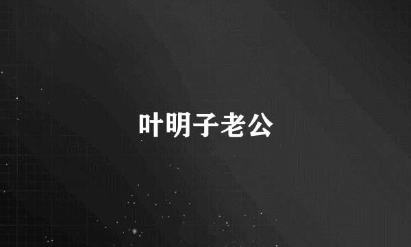 叶明子老公