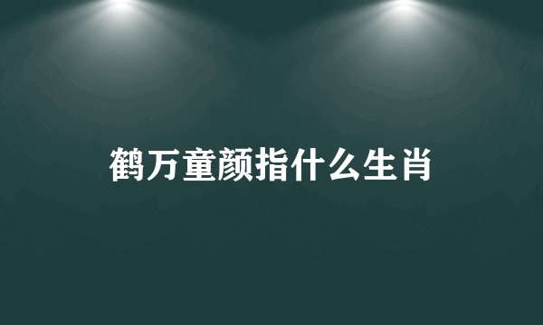 鹤万童颜指什么生肖