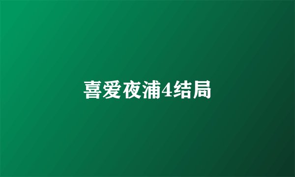 喜爱夜浦4结局