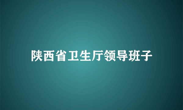 陕西省卫生厅领导班子