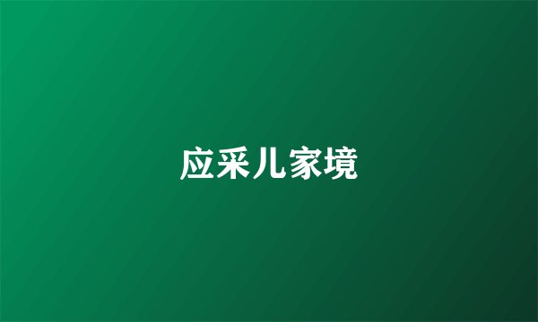 应采儿家境