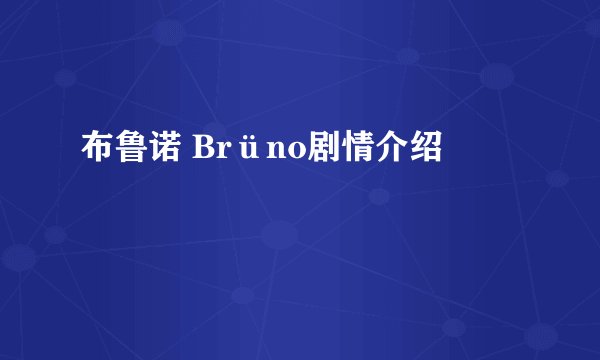 布鲁诺 Brüno剧情介绍