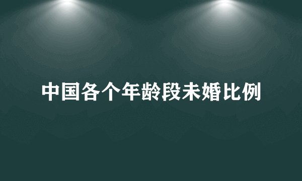 中国各个年龄段未婚比例