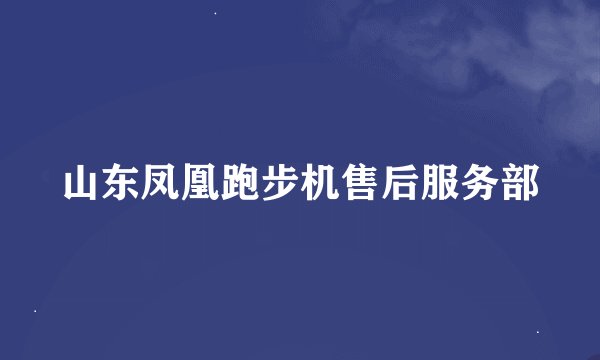 山东凤凰跑步机售后服务部