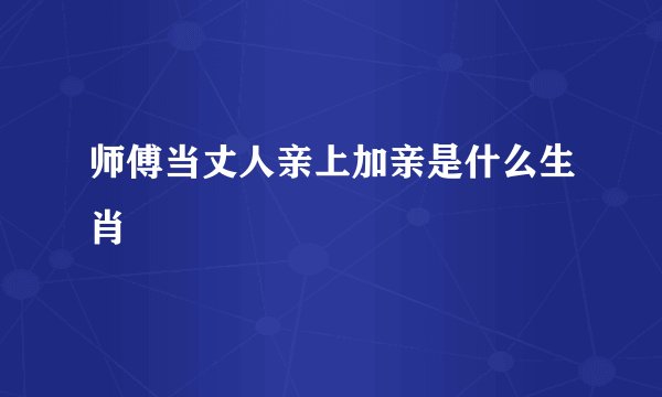 师傅当丈人亲上加亲是什么生肖