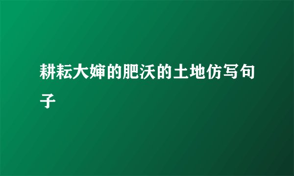耕耘大婶的肥沃的土地仿写句子
