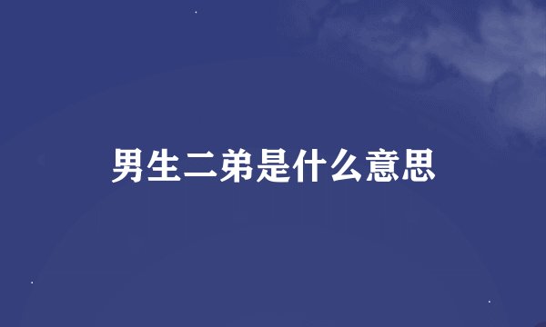 男生二弟是什么意思