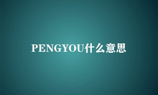 PENGYOU什么意思