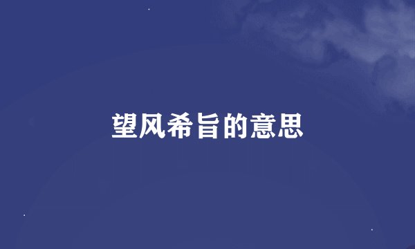 望风希旨的意思