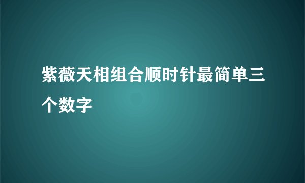 紫薇天相组合顺时针最简单三个数字