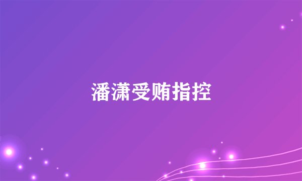 潘潇受贿指控