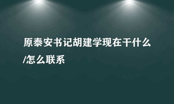 原泰安书记胡建学现在干什么/怎么联系