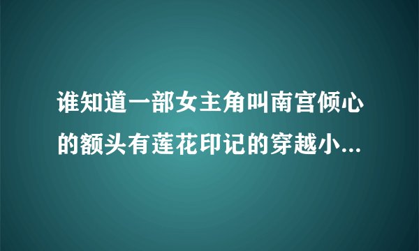 谁知道一部女主角叫南宫倾心的额头有莲花印记的穿越小说 以前看的时候这本书叫《青花瓷娃娃》