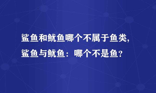 鲨鱼和鱿鱼哪个不属于鱼类,鲨鱼与鱿鱼：哪个不是鱼？