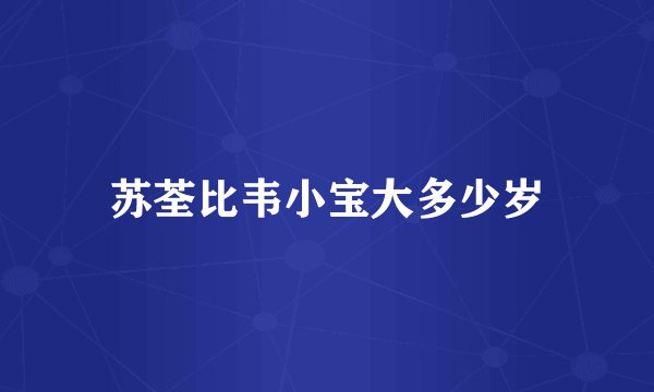苏荃比韦小宝大多少岁