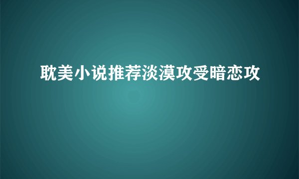 耽美小说推荐淡漠攻受暗恋攻