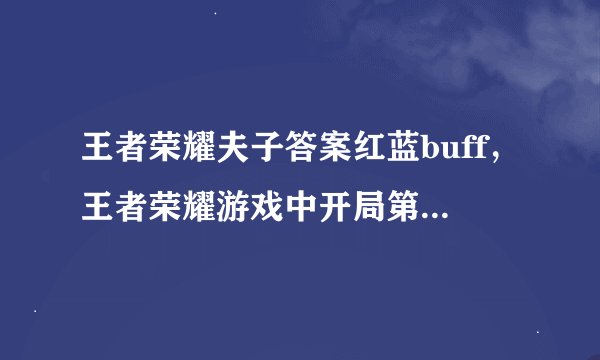王者荣耀夫子答案红蓝buff，王者荣耀游戏中开局第一个蓝buff谁拿更合理
