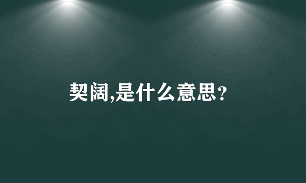契阔,是什么意思？