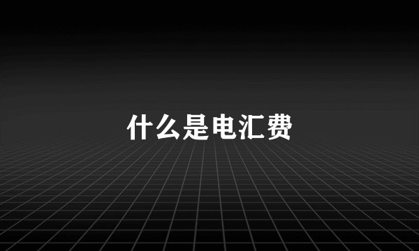 什么是电汇费