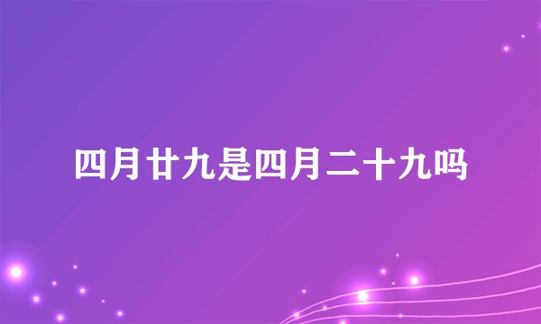 四月廿九是四月二十九吗