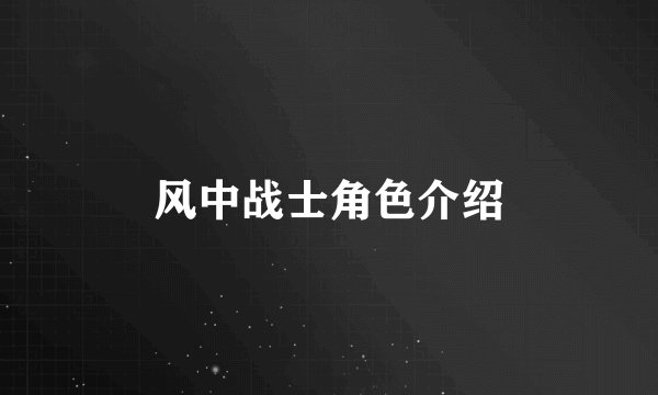 风中战士角色介绍