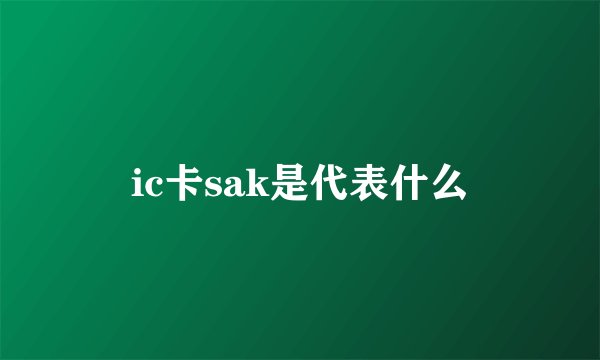 ic卡sak是代表什么