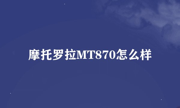 摩托罗拉MT870怎么样