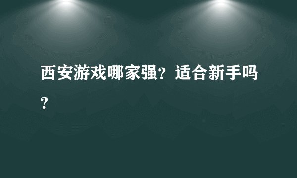 西安游戏哪家强？适合新手吗？