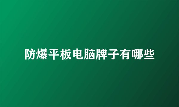 防爆平板电脑牌子有哪些
