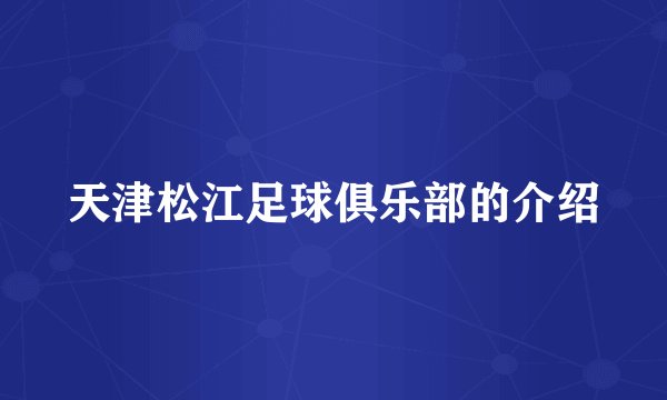 天津松江足球俱乐部的介绍