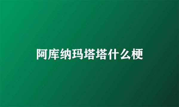 阿库纳玛塔塔什么梗