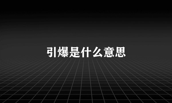 引爆是什么意思