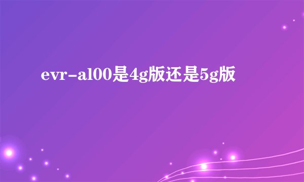 evr-al00是4g版还是5g版