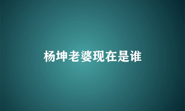 杨坤老婆现在是谁