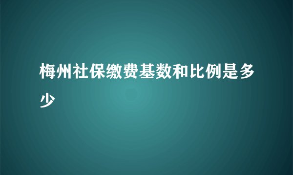梅州社保缴费基数和比例是多少