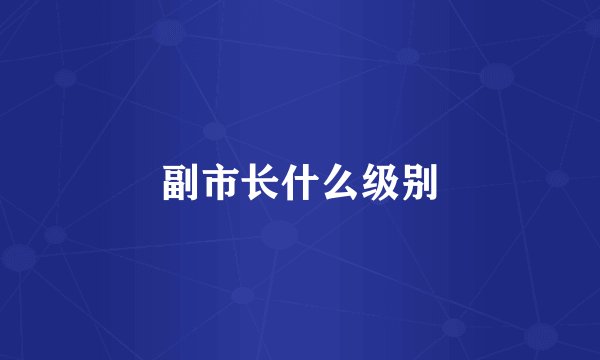 副市长什么级别