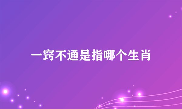 一窍不通是指哪个生肖