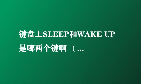 键盘上SLEEP和WAKE UP 是哪两个键啊 （ 有的）