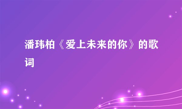 潘玮柏《爱上未来的你》的歌词