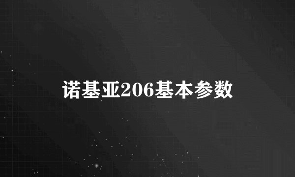 诺基亚206基本参数
